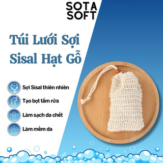 Túi Lưới Tạo Bọt Tẩy Da Chết Sợi Sisal Thiên Nhiên