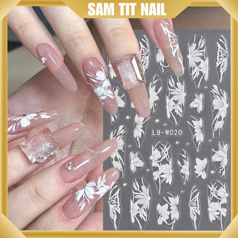 Sticker hoa cúc hót trend dán móng, sticker nhiều kiểu dán móng