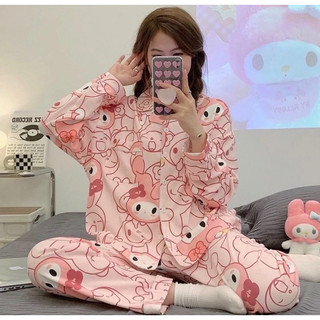 Bộ pijama Kate Tay Dài Bộ Ngủ Mặc Nhà Dễ Thương