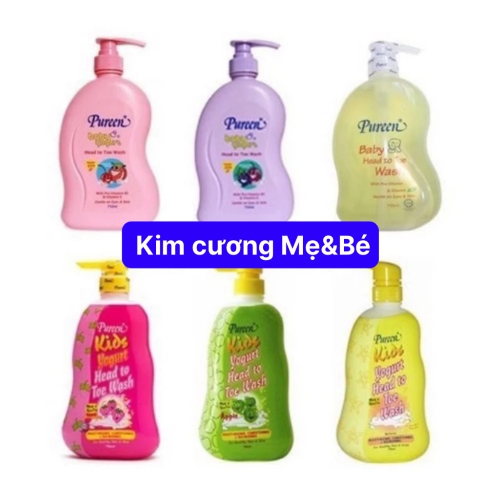 CHÍNH HÃNG Sữa Tắm Gội Toàn Thân 2 IN 1 Pureen 750ml Cho Trẻ Em