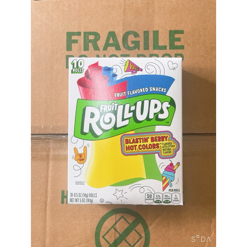 Kẹo dẻo Fruit Roll-ups Blastin' Bery Hot ( có 10 thanh bên trong )