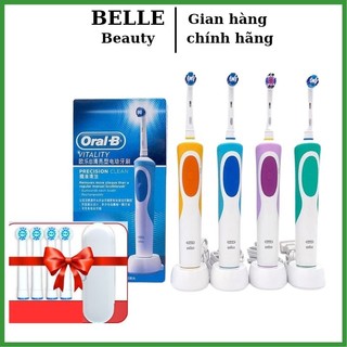 [Mua1tặng4] Bàn chải điện đánh răng Braun OralB, bàn chải Oral b D12 Vitality chính hãng làm sạch răng,hạn chế viêm nướu