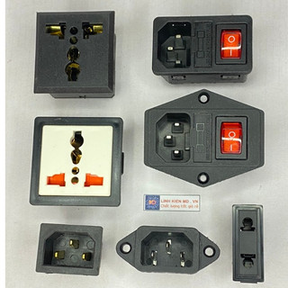 Ổ cắm gắn hộp 3 / ổ cắm nguồn ac 3 chân / ổ cắm gắn cầu chì