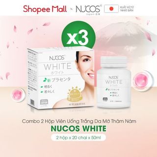 Combo 3 hộp Viên uống trắng da NUCOS White hỗ trợ làm sáng, đều màu da, mờ thâm nám 60 viên/hộp