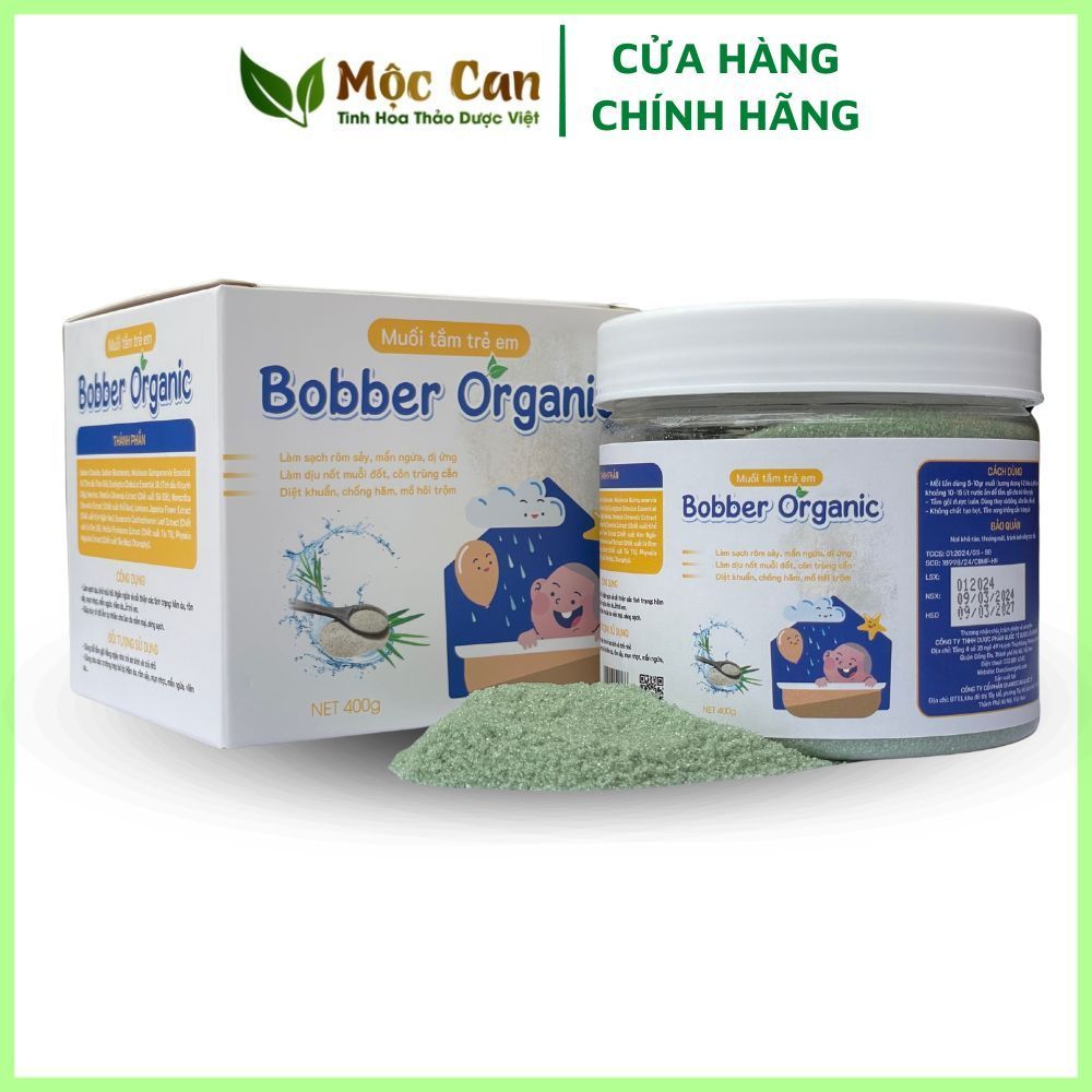 Muối tắm cho bé thảo dược thiên nhiên Bobber, làm sạch, mẩn ngứa, dị ứng