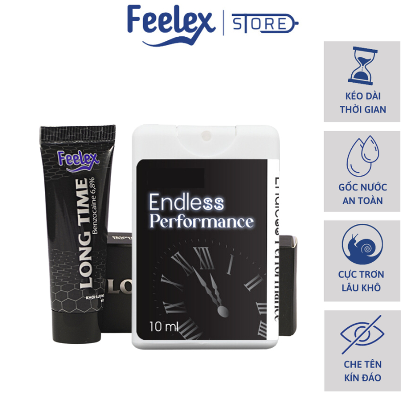 Gel bôi trơn quan hệ Feelex Long Time mát lạnh, tiện dụng, hỗ trợ kéo dài thời gian quan hệ cho nam giới
