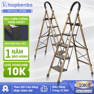 Thang Gấp Thông Minh Nhập Khẩu 3-7 Bậc, tải trọng 150Kg siêu bền, Thang Nhôm Inox Siêu Nhẹ Gấp Gọn Thông Minh