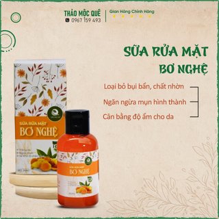  Sữa Rửa Mặt Bơ Nghệ Thảo Mộc Quê Trắng Da Ngừa Mụn Se Khít Lỗ Chân Lông 140ml