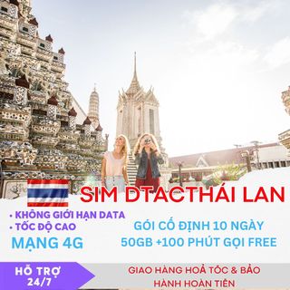 Sim Du Lịch Thái Lan 8 10 ngày DTAC AIS Thailand Mạng 4G 5G Tốc Độ Cao Gọi Unlimit