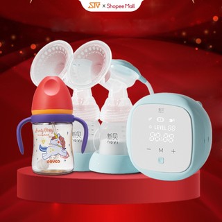 Combo Máy Hút Sữa Điện Đôi Nevi 2023 Và Bình Sữa Cổ Rộng Rovco 180ML(Giao Màu Ngẫu Nhiên)