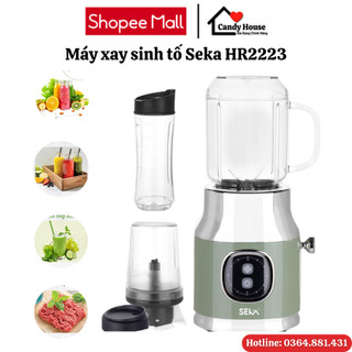 Máy xay sinh tố Seka HR2223 đa năng công suất 500W xay thịt cá, xay sinh tố cầm tay tặng kèm 3 cối xay BH 12 tháng