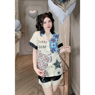 (Size 45kg-60kg)_ Đồ bộ lụa ngắn mặc nhà.
