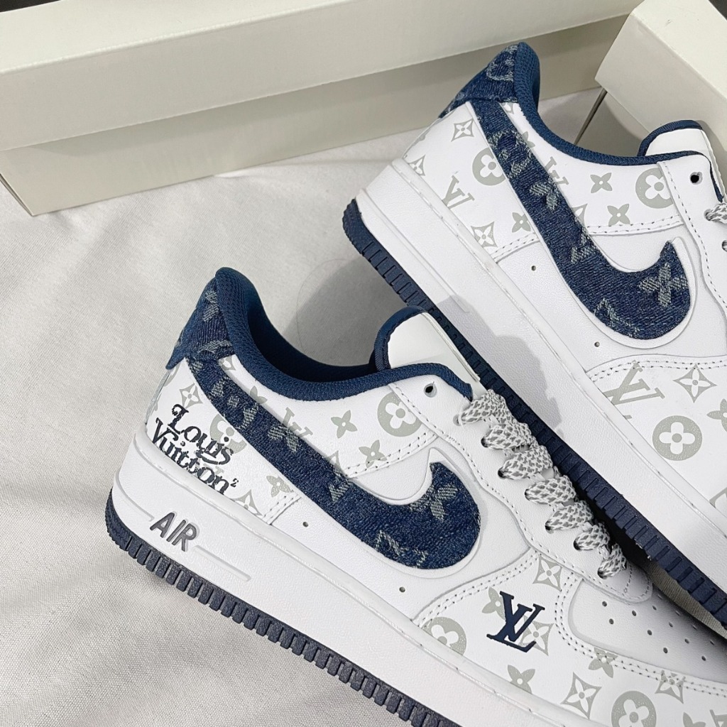 Giày_AF1 Lv, Giày_AF1 Lv Denim White Blue Nam Nữ Độc Lạ Cá Tính Phù Hợp Đi Học Đi Chơi Full Box Bill, giày af1 lv | BigBuy360 - bigbuy360.vn