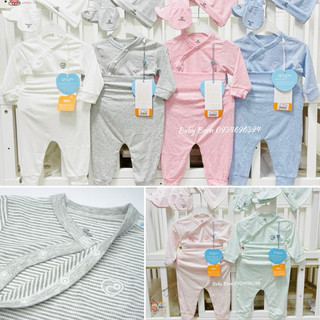 Bu baby - bộ dài tay cài chéo joyful bu baby chất bu siro mềm mại thấm hút tốt bsr110800 baby born shop