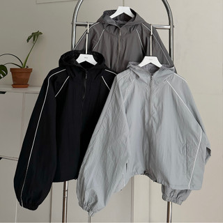 Áo khoác dù có túi trong GANT chất vải dù xốp mịn - Áo khoác croptop nữ form rộng 10681 - Jemcloset