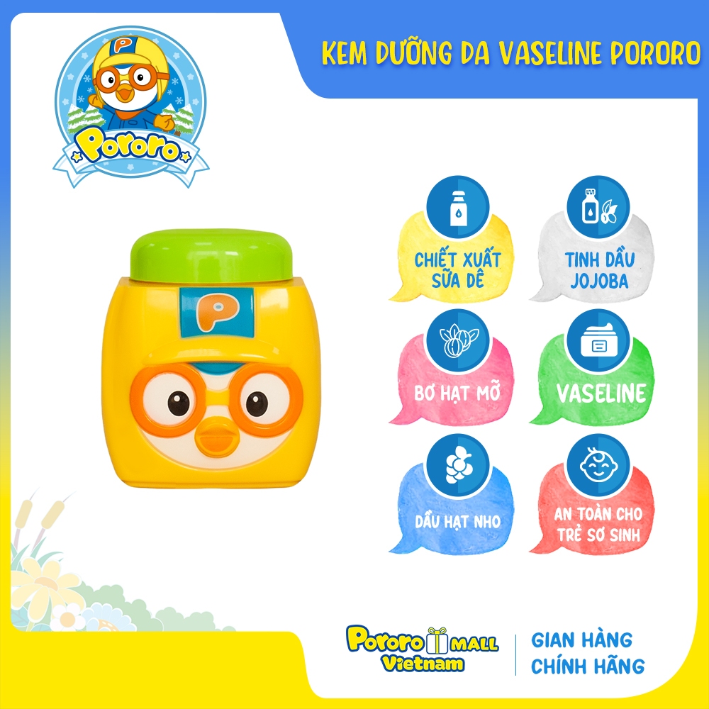 Kem dưỡng da vaseline Pororo (chiết xuất từ sữa dê) - 65gr