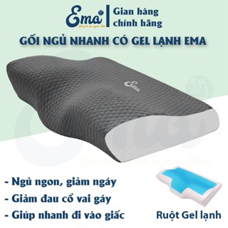 Gối cao su non Gel Lạnh Ema chất liệu thiết kế công thái học chống ngáy và đau mỏi cố vai gáy giúp ngủ ngon ngủ nhanh