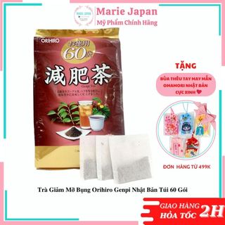 Trà Giảm Mỡ Bụng Orihiro Genpi Nhật Bản Túi 60 Gói