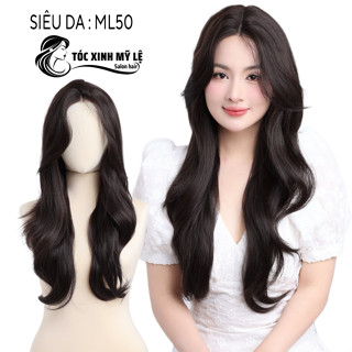 Tóc giả siêu da đầu hai mái cao cấp ML50 (Tặng kèm combo lược + dưỡng + lưới trùm) Tóc Xinh Mỹ Lệ