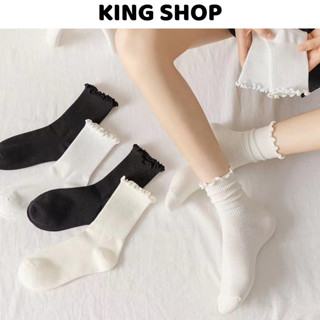Tất nữ cổ nhún cotton gân mềm mại co giãn 4 chiều KING SHOP T23