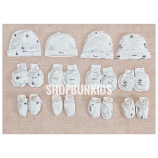 AVALER Mũ bao tay chân  vải sợi tre mỏng mịn sơ sinh