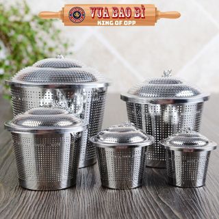 Lọc trà inox 304 hình trụ, có dây treo, không gỉ, nhiều kích thước- VUA BAO BI