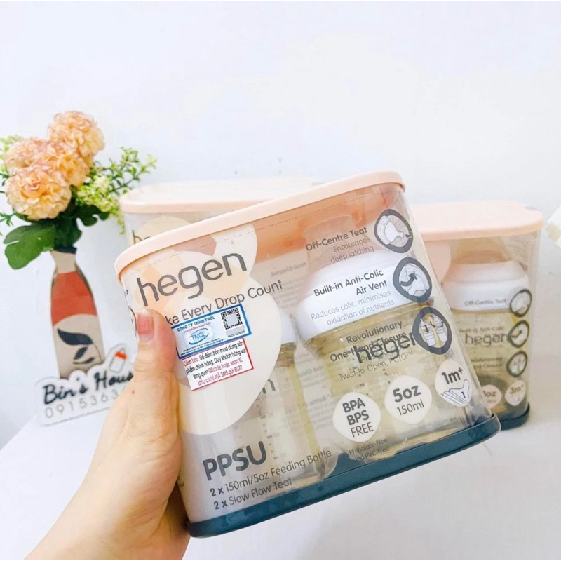 combo 2 bình sữa hegen cho bé