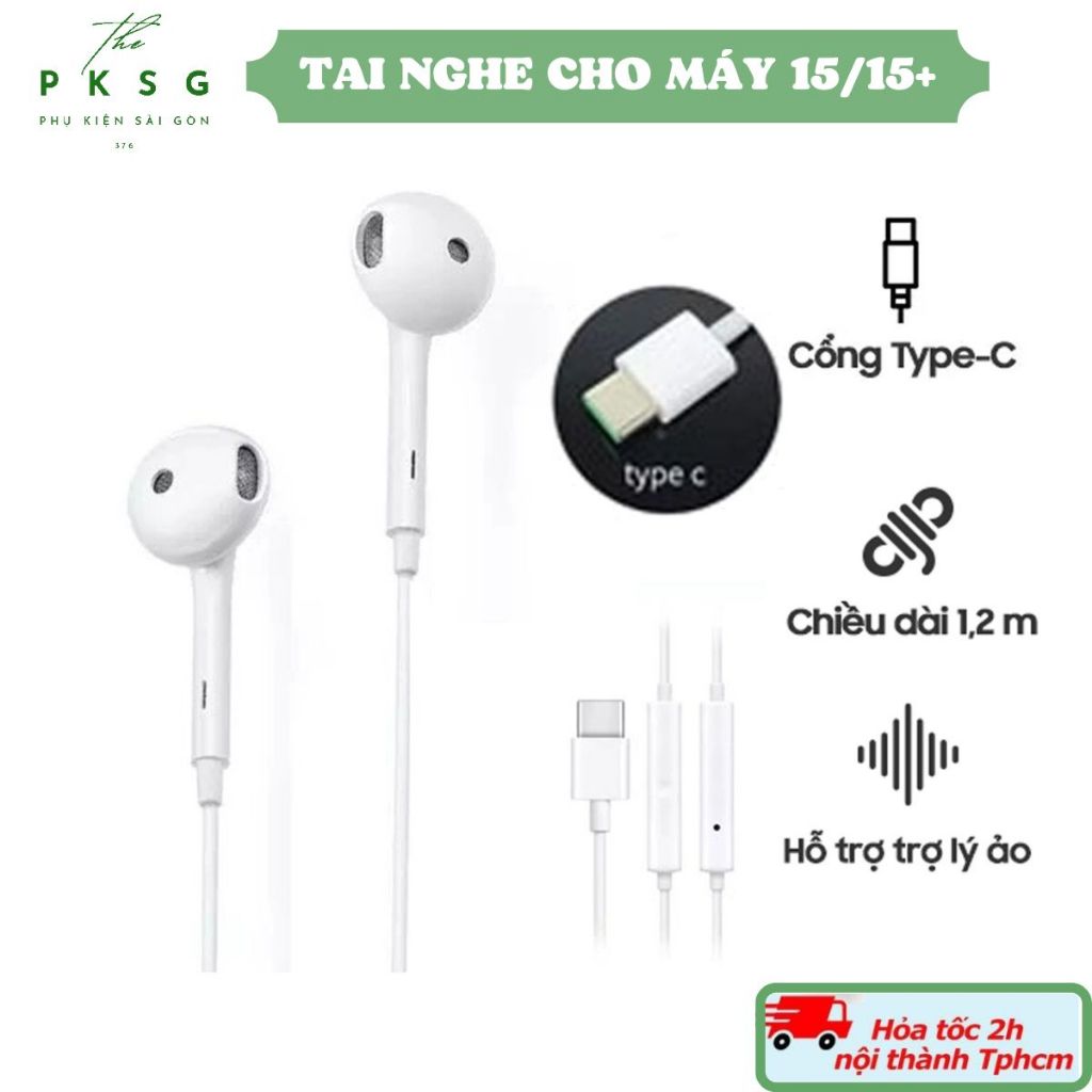 Tai nghe Type C dành cho 15/15+ và Sam.s.u.n.g Xiaomi Oppo cổng C - PKSG SHOP