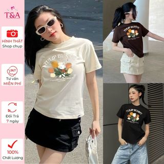 Áo Thun Baby Tee TULIP BUNNY Dáng Ôm Chất Cotton Co Dãn Tốt Đơn Giản Dễ Thương Phù Hợp Cho Các Bạn Nữ 648