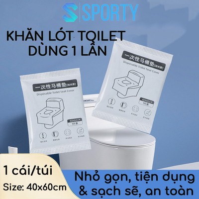 Miếng giấy lót toilet tự phân hủy SPORTY chống thấm nước, dính chắc chắn, nhỏ gọn, tiện dụng.
