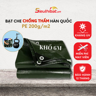 Bạt che nắng bạt che mưa hàn quốc màu xanh rêu loại dày kháng uv may viền đóng khoen sẵn