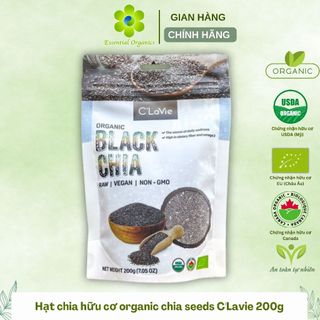 Hạt chia hữu cơ organic chia seeds C'Lavie 200g, hạt chia hữu cơ organic nhập khẩu