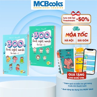  Sách - Combo 300 First sight words for kid  Tập 1 + Tập 2  