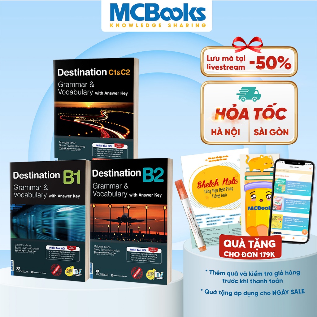 Sách Trọn Bộ Giáo Trình Destination Grammar & Vocabulary B1, B2, C1&C2 (Kèm Đáp Án) Lẻ/combo | BigBuy360 - bigbuy360.vn