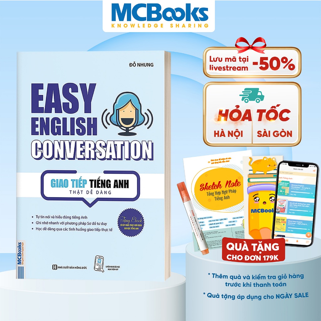 Sách - Easy English Conversation – Giao tiếp tiếng Anh thật dễ dàng - Học Kèm App Online