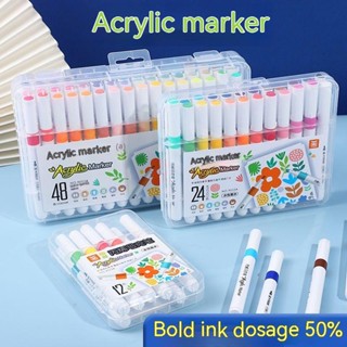 Tặng 50% Mực Bút Màu Acrylic Marker 12/24/36/48/60/80 Cao Cấp Chống Thấm
