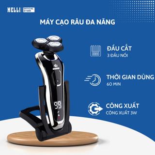 Máy Cạo Râu Thông Minh 4D Đa Năng MELLI 3 Đầu Nối, Chống Nước, Màn Hình Kỹ Thuật Số Công Nghệ Cao