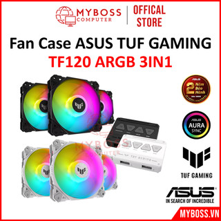 Fan tản nhiệt asus tuf gaming tf120 argb black/white - kit 3 fan kèm hub bảo hành 24 tháng