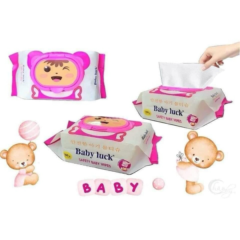 SET 2 BỊCH KHĂN GIẤY ƯỚT BABY LUCK 150 TỜ ( LOẠI DÀY)