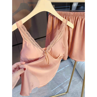 Bộ đồ ngủ nữ 2 dây mặc nhà lụa satin cao cấp