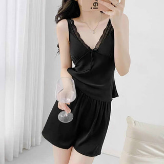Bộ đồ ngủ nữ 2 dây mặc nhà lụa satin cao cấp