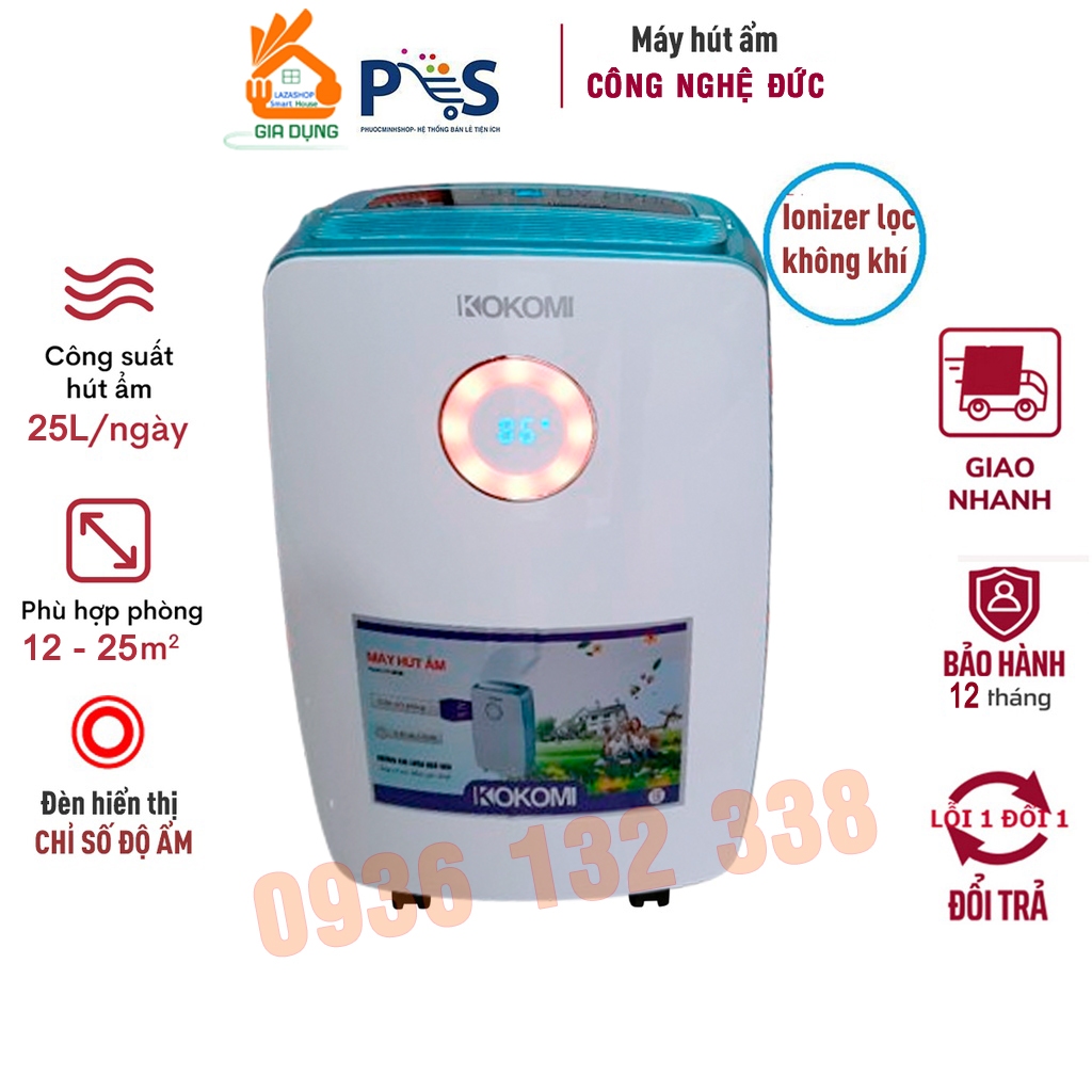 Máy Hút Ẩm Kokomi New D888 25L - Diệt nấm mốc kháng khuẩn cao bảo hành 1 năm
