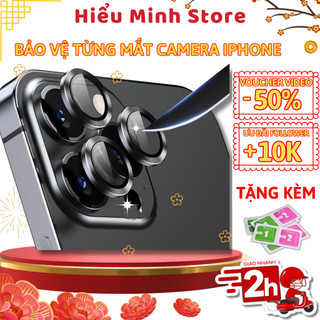 Bộ dán bảo vệ camera iphone 11 , 11 pro max , 12 pro max, 13 pro max,14 Promax 15pro 15 Promax, mắt bảo về từng ống kính