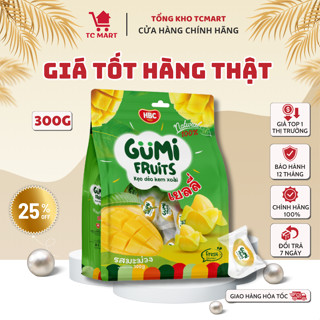 Kẹo Dẻo Kem Xoài Gumi 300Gr/túi - Kẹo dẻo xoài lột vỏ Gumi Fruit HBC gói 300g Hàng Chính Hãng