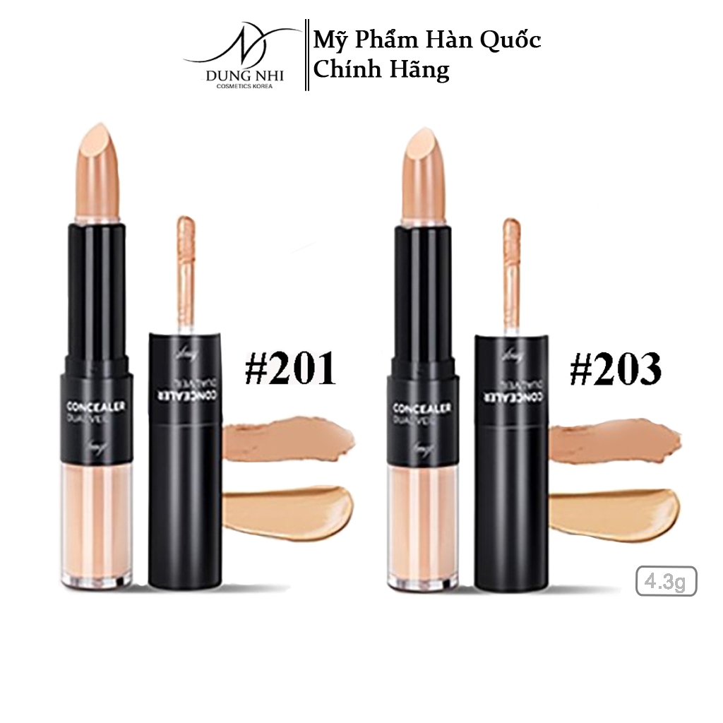 Che Khuyết Điểm 2 Đầu The Face Shop TFS Concealer Dual Veil Ex [201- 203]