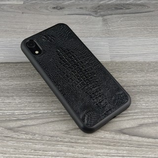 Ốp Lưng Iphone XS Max Da Cá Sấu Có Gù Màu Đen