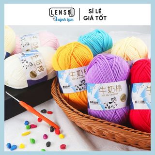 Len milk bò chất liệu cotton, cỡ sợi ~3mm, cuộn 50gr - bảng màu 54 - hết