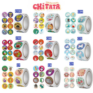 Cuộn 500 Sticker khen thưởng (500 sticker/1 cuộn) Sticker cuộn 500 hình dán tạo hứng thú cho bé học tiếng Anh