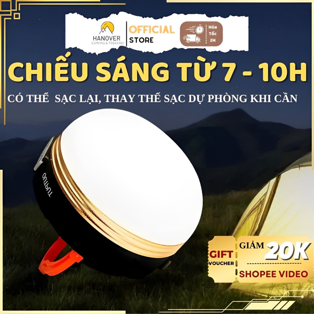 Đèn Treo Lều Cắm Trại Đèn Led Camping Mini Treo Lều Thiết Kế Chống Nước Ba Chế Độ Sáng Phù Hợp Picnic Decor Quán Cafe