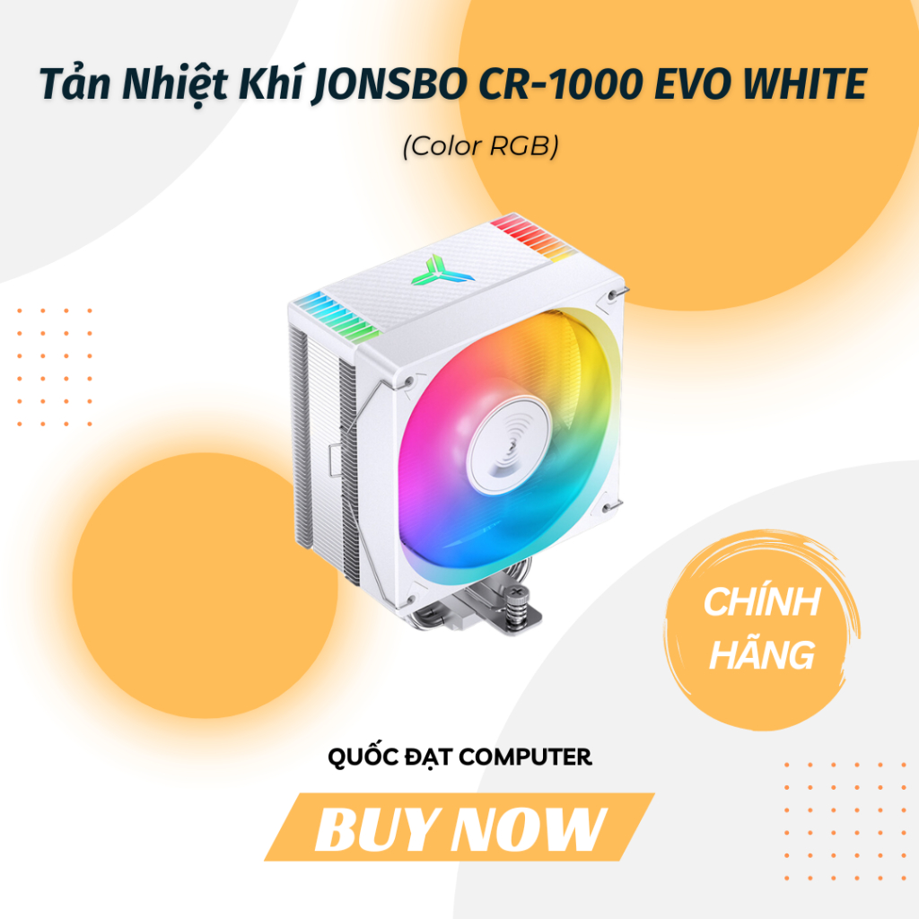 Tản Nhiệt Khí JONSBO CR-1000 EVO WHITE (Color RGB)